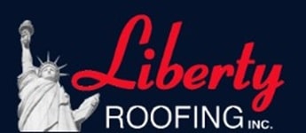 Liberty Roofing logo featuring Statue of Liberty for trusted roofing services.